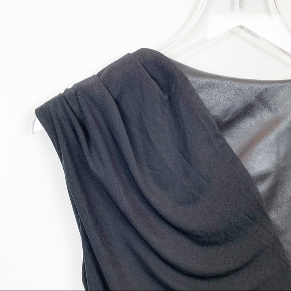 Bebe | Faux Leather Contrast Knit Dress - Picture 6 of 12